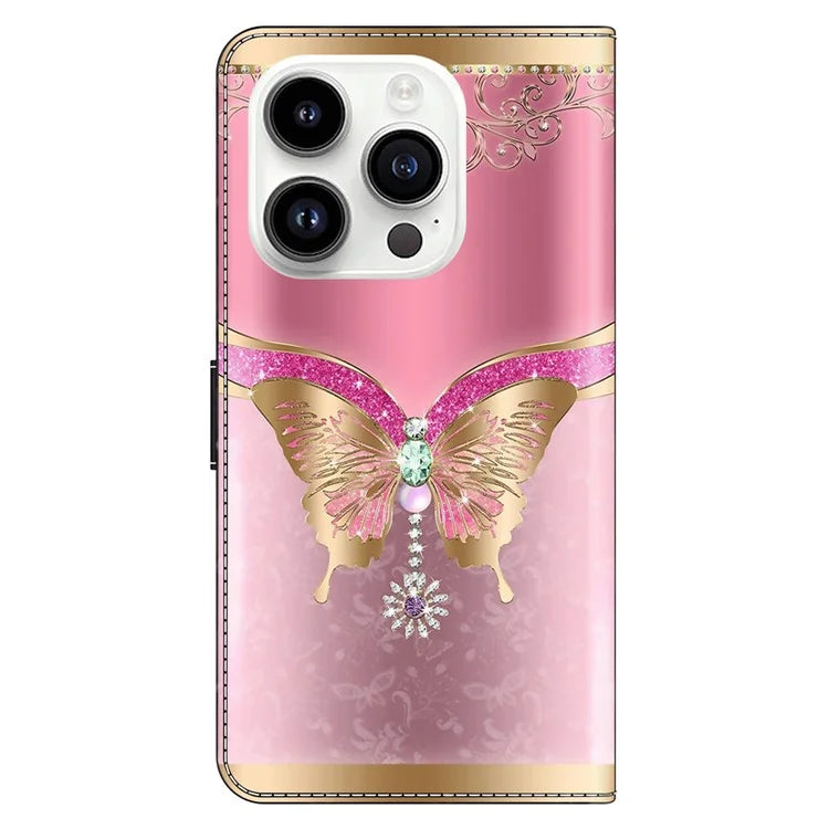 For iPhone 16 Pro Max Case 3D Pattern PU Leather Wallet Phone Cover with Stand