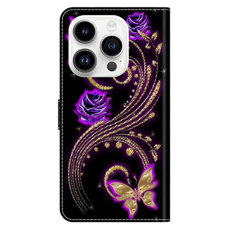 For iPhone 16 Pro Max Case 3D Pattern PU Leather Wallet Phone Cover with Stand