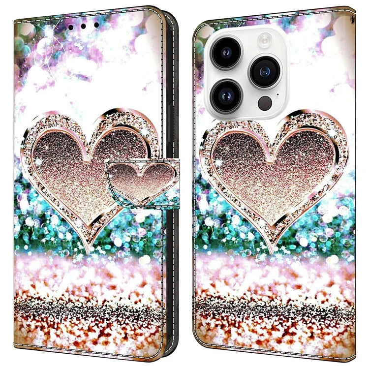 For iPhone 16 Pro Max Case 3D Pattern PU Leather Wallet Phone Cover with Stand