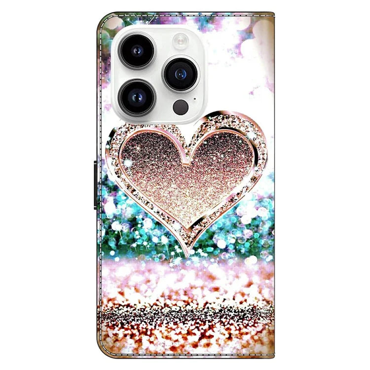 For iPhone 16 Pro Max Case 3D Pattern PU Leather Wallet Phone Cover with Stand