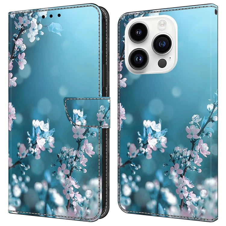 For iPhone 16 Pro Max Case 3D Pattern PU Leather Wallet Phone Cover with Stand