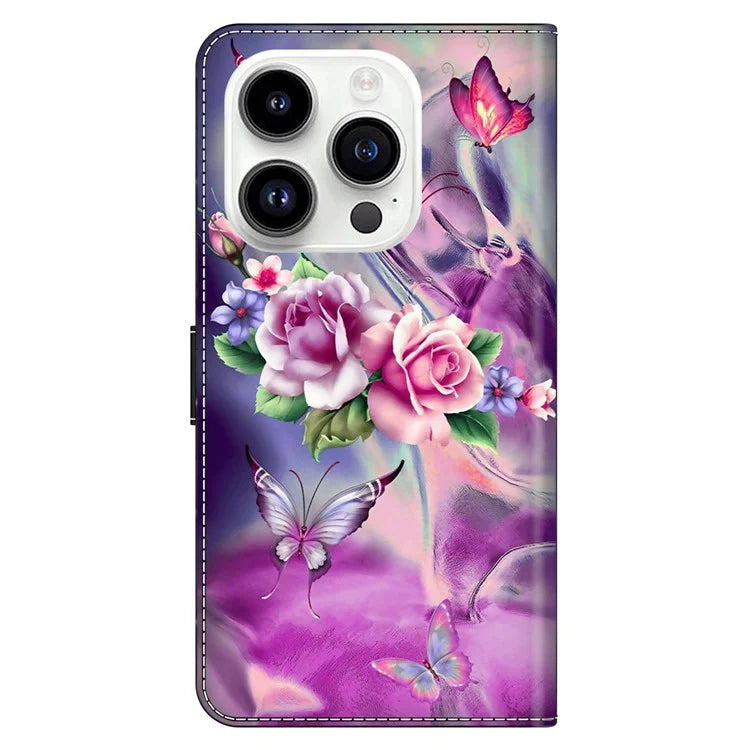 For iPhone 16 Pro Max Case 3D Pattern PU Leather Wallet Phone Cover with Stand