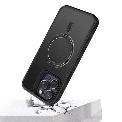 G Style For iPhone 15 Pro Max Case Skin-Touch Matte TPU+PC Phone Cover with Rotatable Magnetic Kickstand