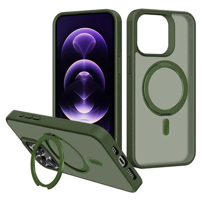 G Style For iPhone 15 Pro Max Case Skin-Touch Matte TPU+PC Phone Cover with Rotatable Magnetic Kickstand