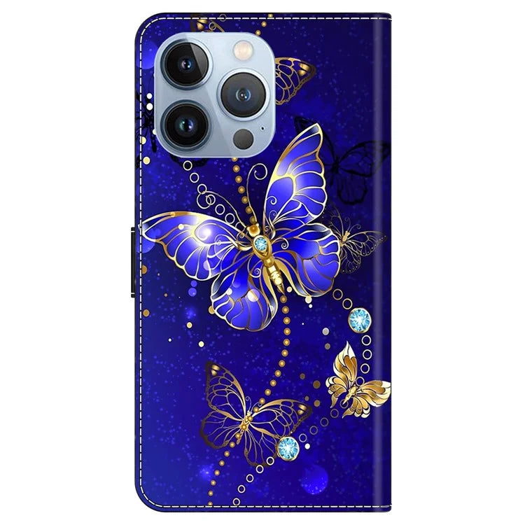 For iPhone 16 Pro Case 3D Pattern PU Leather Wallet Phone Cover with Stand