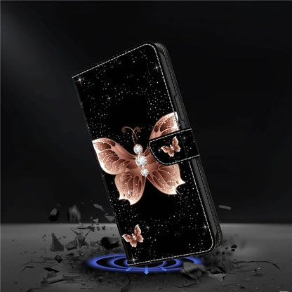 For iPhone 16 Pro Case 3D Pattern PU Leather Wallet Phone Cover with Stand