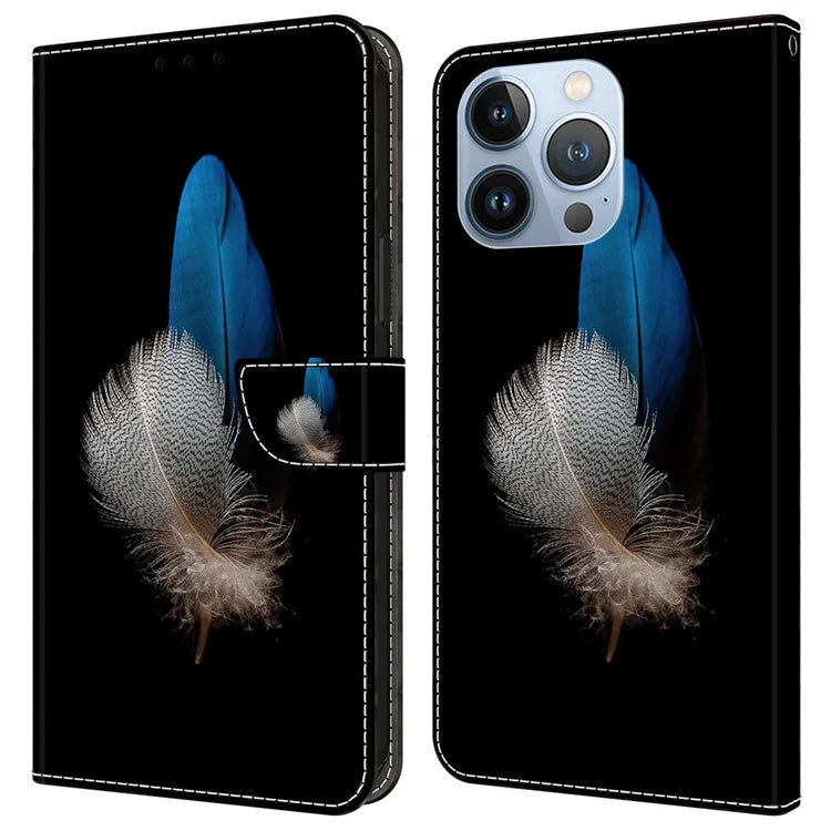 For iPhone 16 Pro Case 3D Pattern PU Leather Wallet Phone Cover with Stand