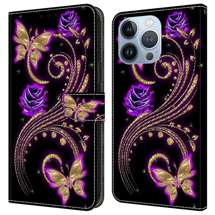 For iPhone 16 Pro Case 3D Pattern PU Leather Wallet Phone Cover with Stand