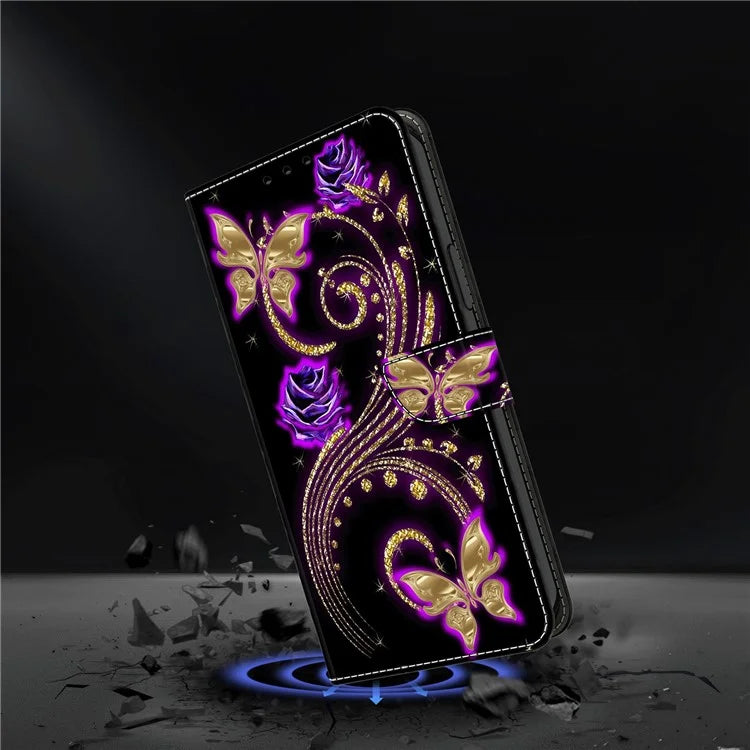 For iPhone 16 Pro Case 3D Pattern PU Leather Wallet Phone Cover with Stand