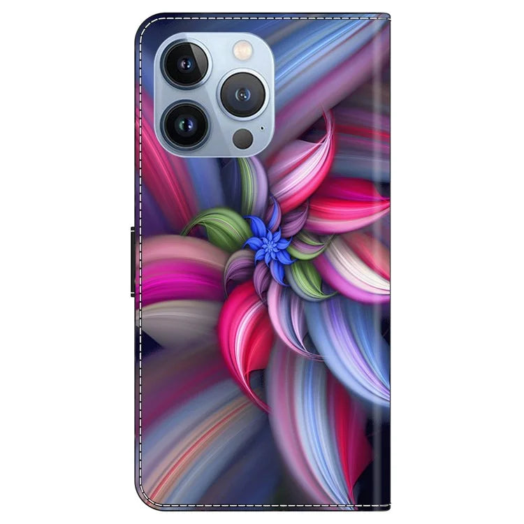 For iPhone 16 Pro Case 3D Pattern PU Leather Wallet Phone Cover with Stand