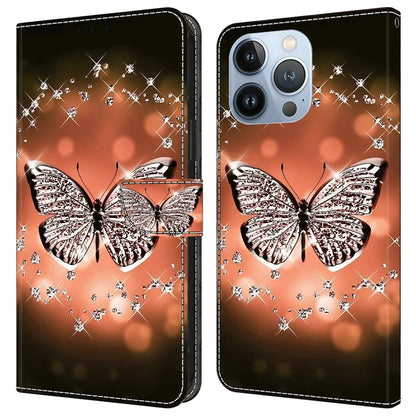 For iPhone 16 Pro Case 3D Pattern PU Leather Wallet Phone Cover with Stand