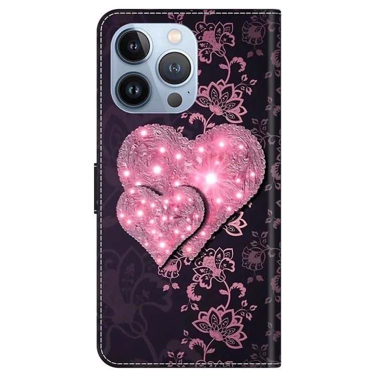 For iPhone 16 Pro Case 3D Pattern PU Leather Wallet Phone Cover with Stand