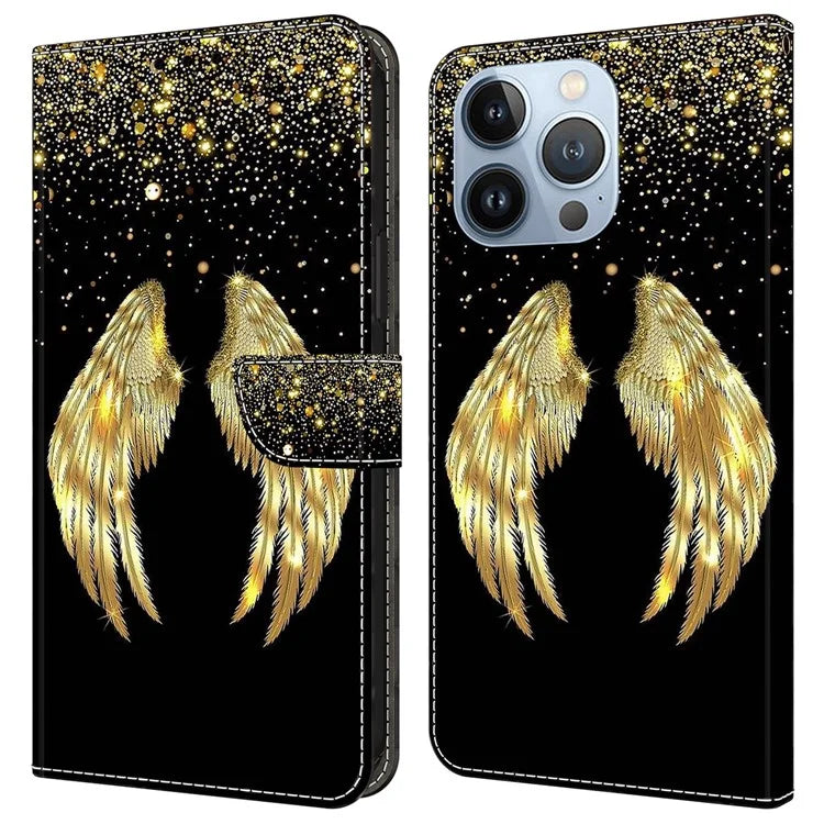 For iPhone 16 Pro Case 3D Pattern PU Leather Wallet Phone Cover with Stand