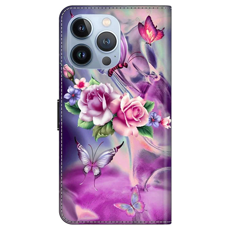 For iPhone 16 Pro Case 3D Pattern PU Leather Wallet Phone Cover with Stand