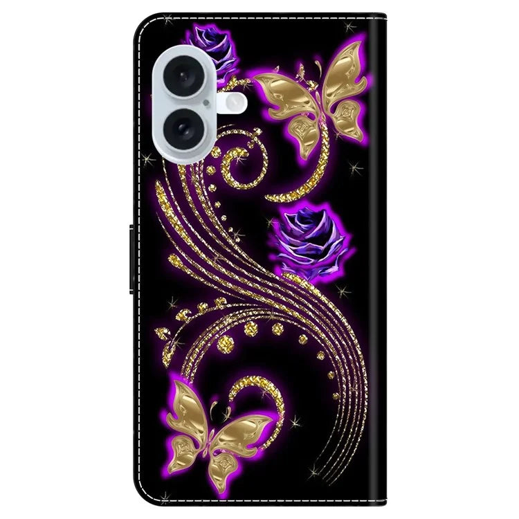 For iPhone 16 Plus Case 3D Pattern PU Leather Wallet Phone Cover with Stand