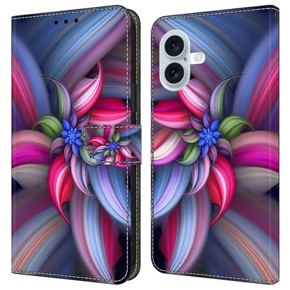 For iPhone 16 Plus Case 3D Pattern PU Leather Wallet Phone Cover with Stand