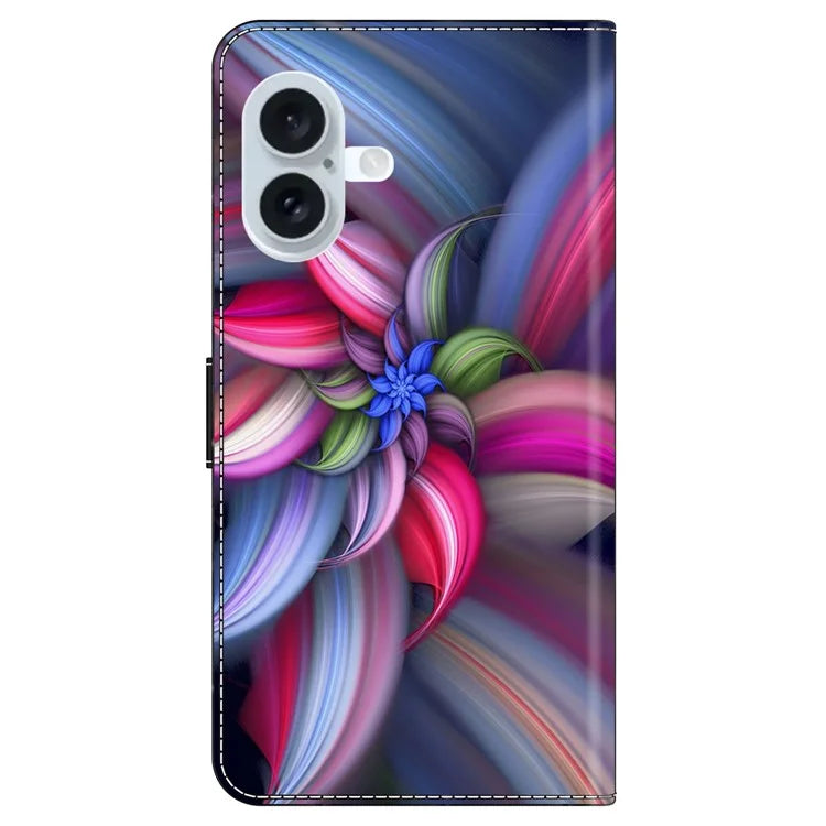 For iPhone 16 Plus Case 3D Pattern PU Leather Wallet Phone Cover with Stand