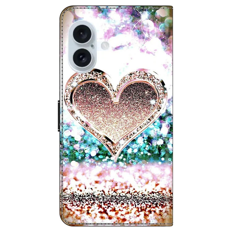 For iPhone 16 Plus Case 3D Pattern PU Leather Wallet Phone Cover with Stand