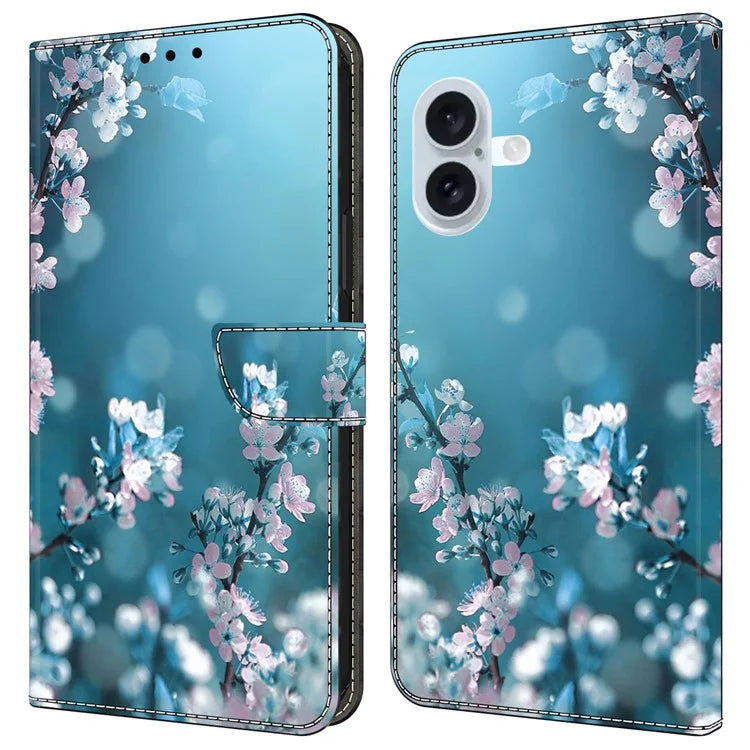 For iPhone 16 Plus Case 3D Pattern PU Leather Wallet Phone Cover with Stand