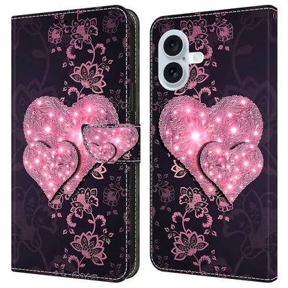 For iPhone 16 Plus Case 3D Pattern PU Leather Wallet Phone Cover with Stand