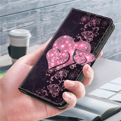 For iPhone 16 Plus Case 3D Pattern PU Leather Wallet Phone Cover with Stand