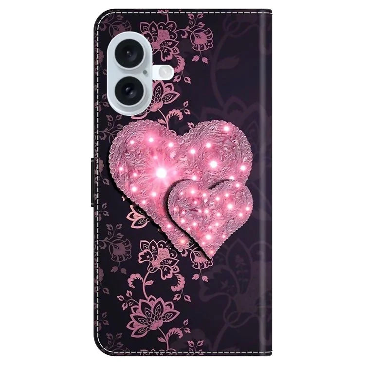 For iPhone 16 Plus Case 3D Pattern PU Leather Wallet Phone Cover with Stand