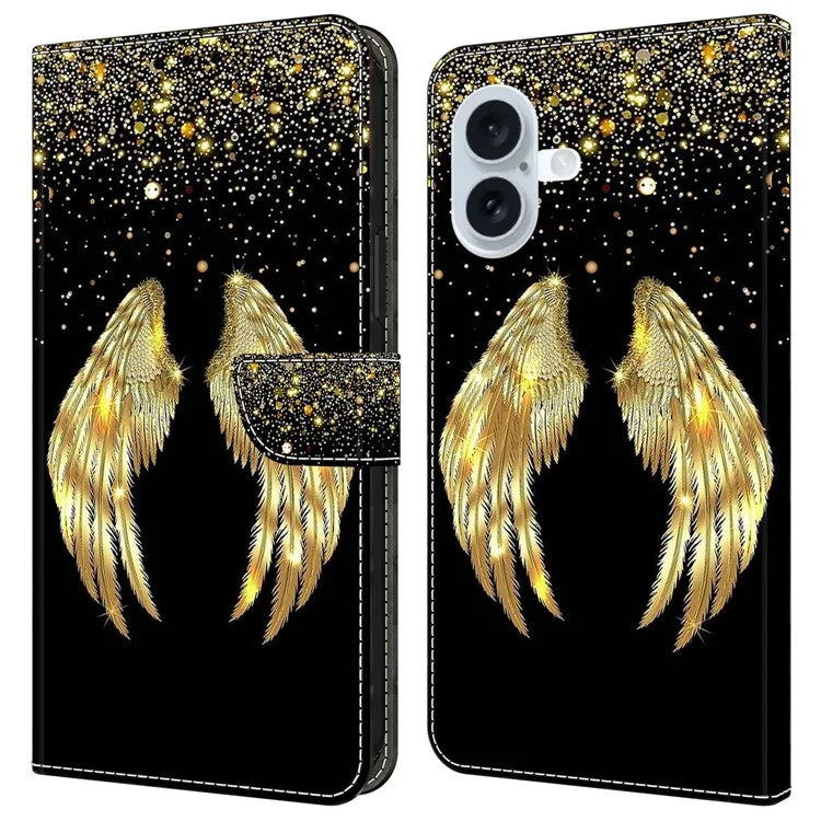 For iPhone 16 Plus Case 3D Pattern PU Leather Wallet Phone Cover with Stand