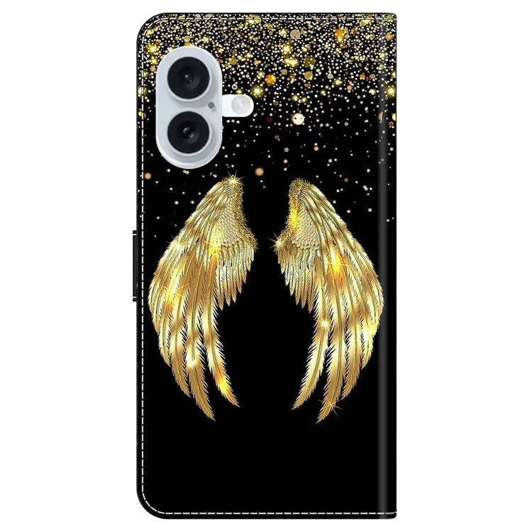 For iPhone 16 Plus Case 3D Pattern PU Leather Wallet Phone Cover with Stand