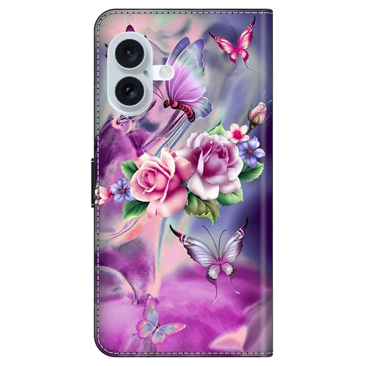 For iPhone 16 Plus Case 3D Pattern PU Leather Wallet Phone Cover with Stand