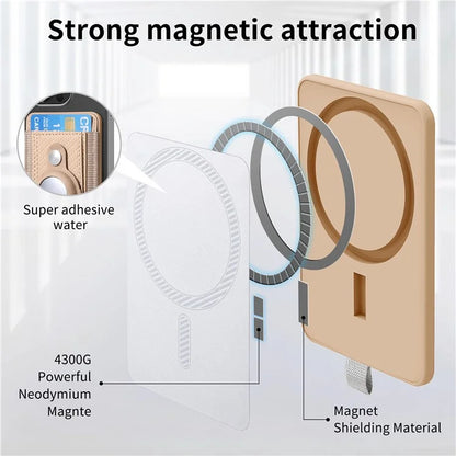 MC-W17 Magnetic Card Holder for AirTag Carbon Fiber Texture Leather Anti Loss Card Slot