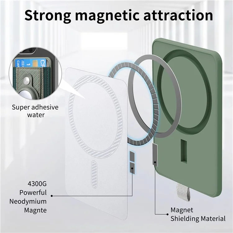 MC-W17 Magnetic Card Holder for AirTag Carbon Fiber Texture Leather Anti Loss Card Slot