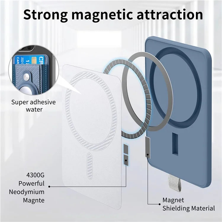 MC-W17 Magnetic Card Holder for AirTag Carbon Fiber Texture Leather Anti Loss Card Slot