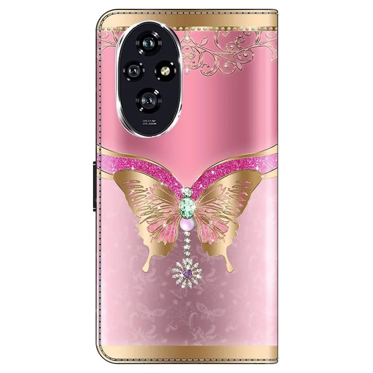 For Honor 200 5G Case 3D Pattern PU Leather Wallet Phone Cover with Stand