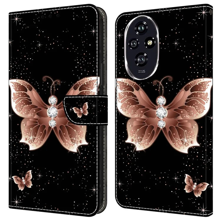 For Honor 200 5G Case 3D Pattern PU Leather Wallet Phone Cover with Stand