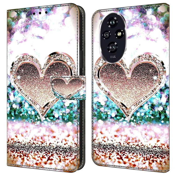 For Honor 200 5G Case 3D Pattern PU Leather Wallet Phone Cover with Stand