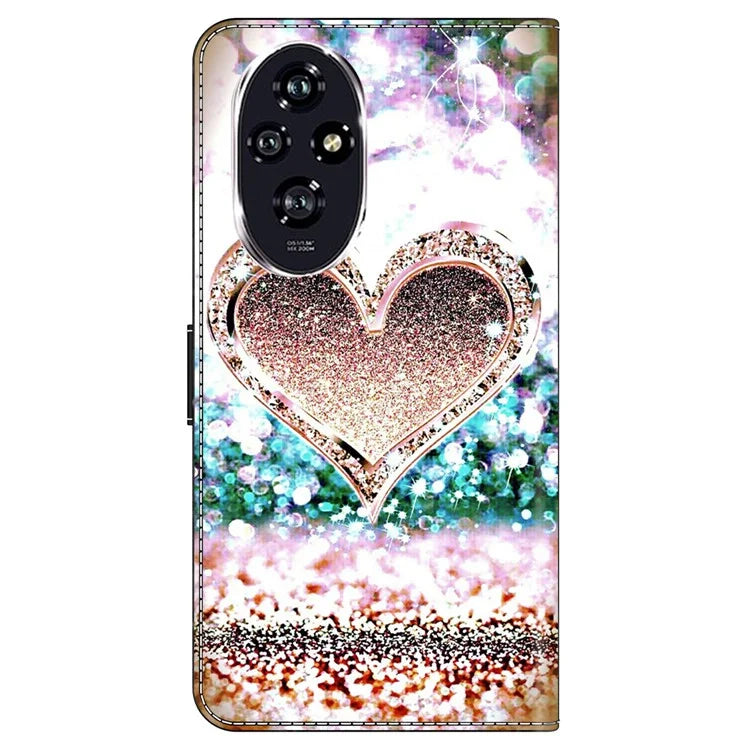 For Honor 200 5G Case 3D Pattern PU Leather Wallet Phone Cover with Stand