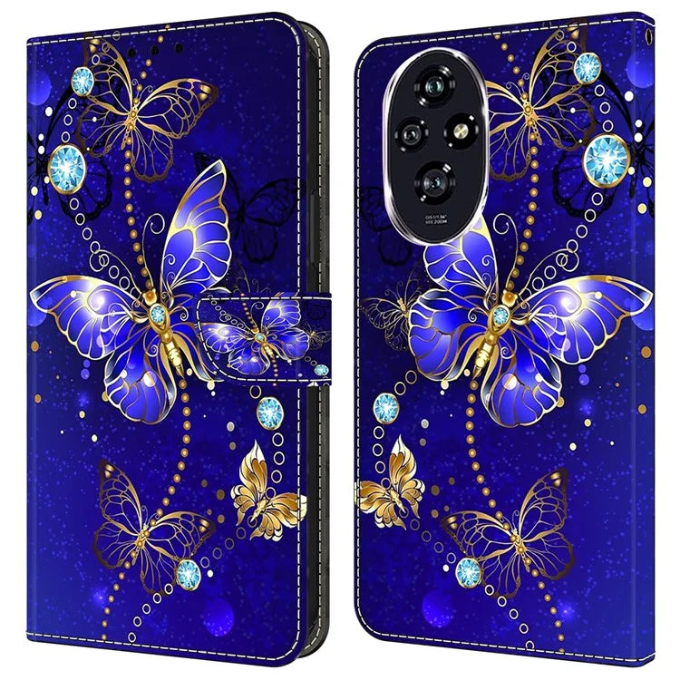 For Honor 200 5G Case 3D Pattern PU Leather Wallet Phone Cover with Stand
