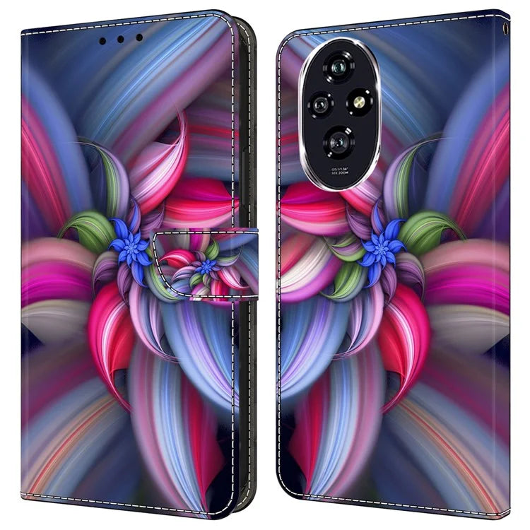 For Honor 200 5G Case 3D Pattern PU Leather Wallet Phone Cover with Stand