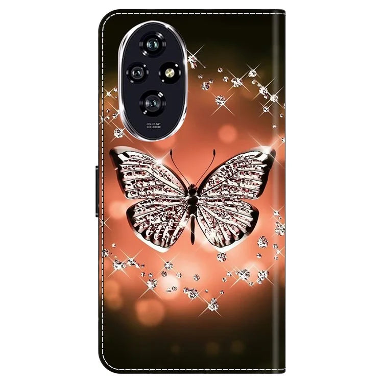 For Honor 200 5G Case 3D Pattern PU Leather Wallet Phone Cover with Stand