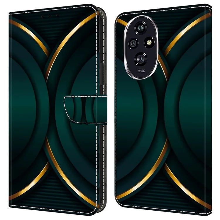 For Honor 200 5G Case 3D Pattern PU Leather Wallet Phone Cover with Stand