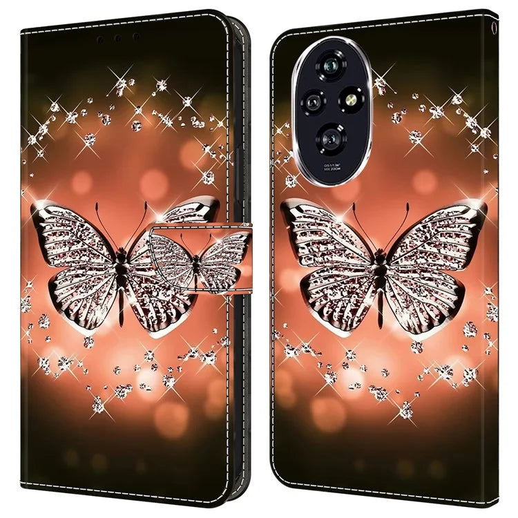 For Honor 200 Pro 5G Case 3D Pattern PU Leather Wallet Phone Cover with Stand