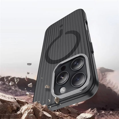 For iPhone 14 Pro Max Case Compatible with MagSafe Corrugated Texture Matte PC Phone Cover
