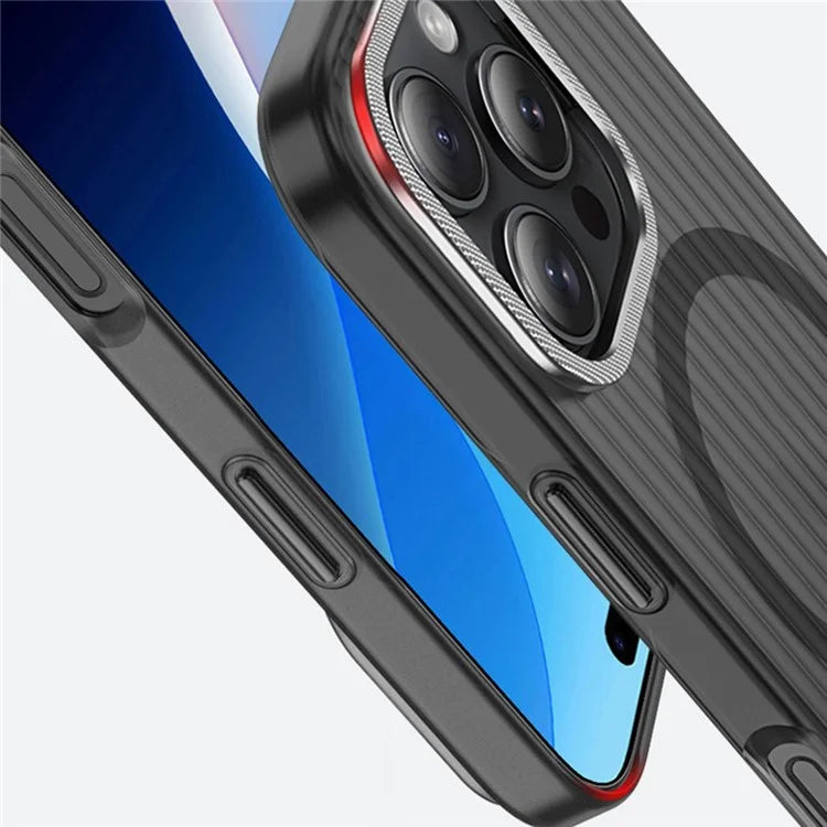 For iPhone 14 Pro Max Case Compatible with MagSafe Corrugated Texture Matte PC Phone Cover
