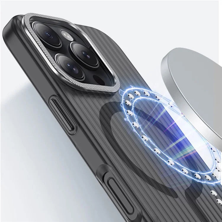 For iPhone 14 Pro Case Compatible with MagSafe Corrugated Texture Matte PC Phone Cover
