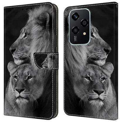 For Honor 200 Lite Wallet Case Magnetic Clasp 3D Pattern Leather Phone Cover