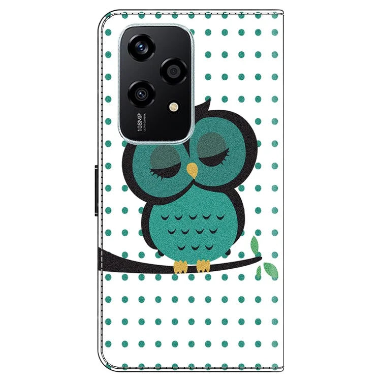 For Honor 200 Lite Wallet Case Magnetic Clasp 3D Pattern Leather Phone Cover