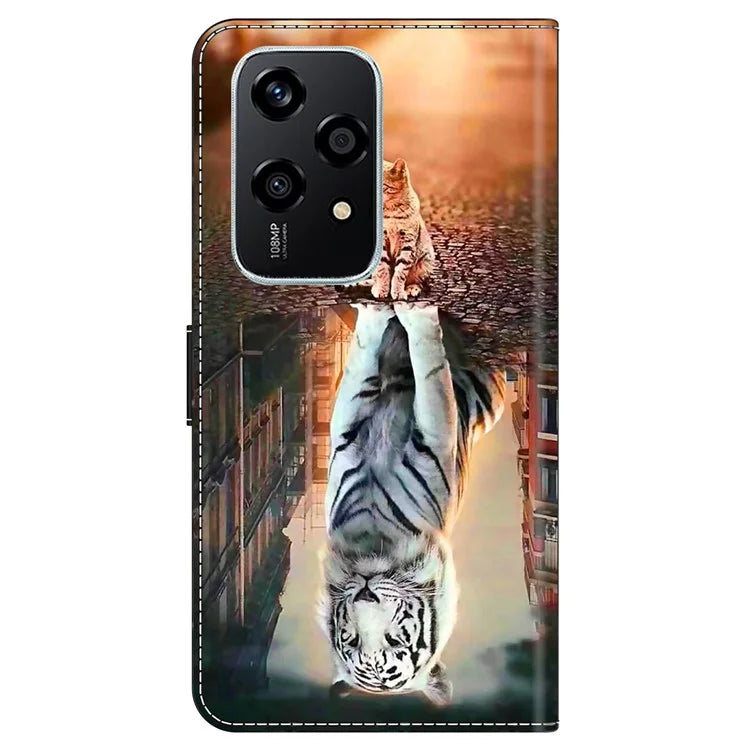 For Honor 200 Lite Wallet Case Magnetic Clasp 3D Pattern Leather Phone Cover