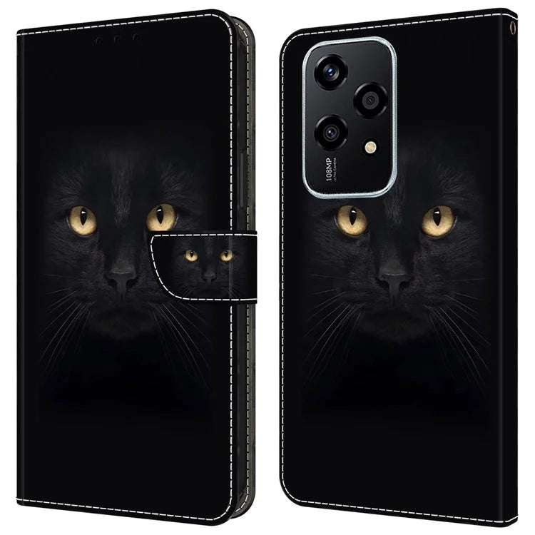 For Honor 200 Lite Wallet Case Magnetic Clasp 3D Pattern Leather Phone Cover