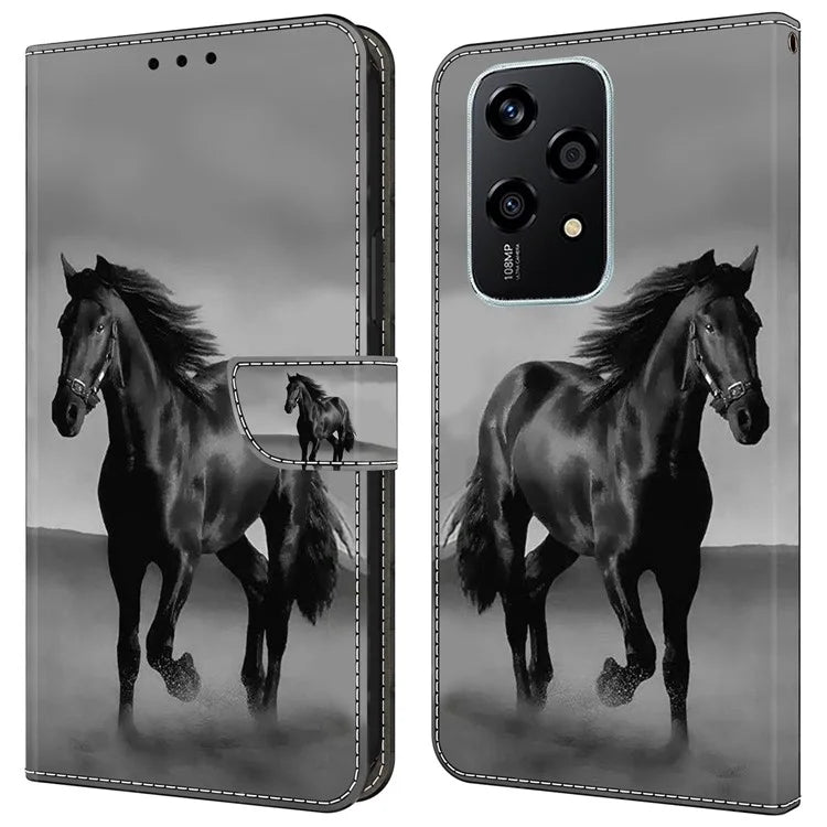 For Honor 200 Lite Wallet Case Magnetic Clasp 3D Pattern Leather Phone Cover