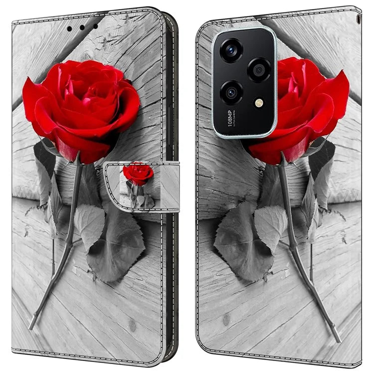 For Honor 200 Lite Wallet Case Magnetic Clasp 3D Pattern Leather Phone Cover